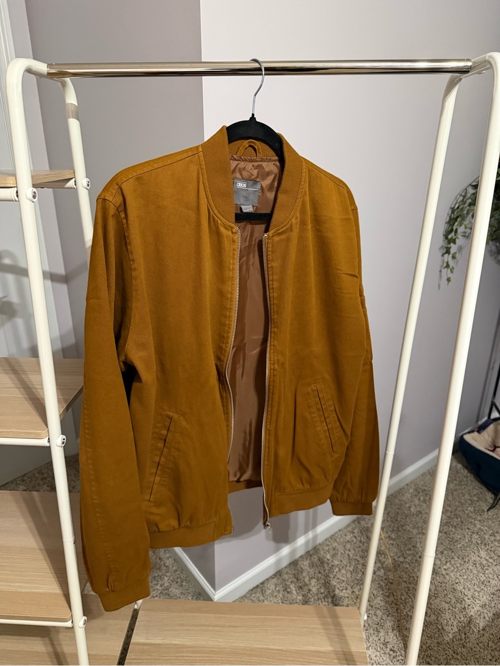 ASOS Men's Bomber Jacket in Tan Brown - Classic Casual Coat